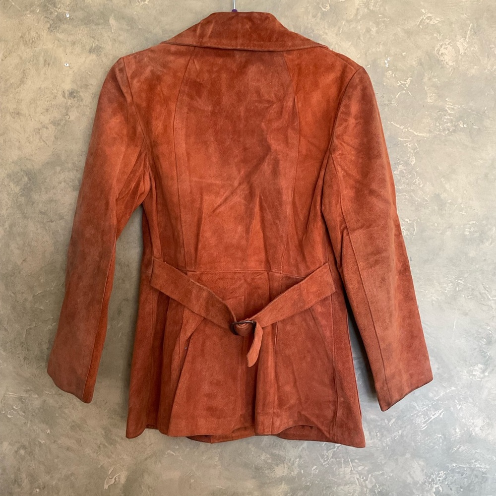 Vintage 60s 70s Opera Snap Front Suede Coat - Picture 4 of 8